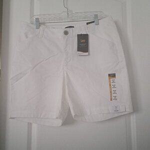 LEE Womens Legendary 7" white walks shorts Sz 14 medium NWT